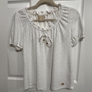 Michael Kors White Short Sleeve Top Size Small